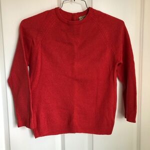 Vintage Wool Ladybug Sweater Bright Red Pink